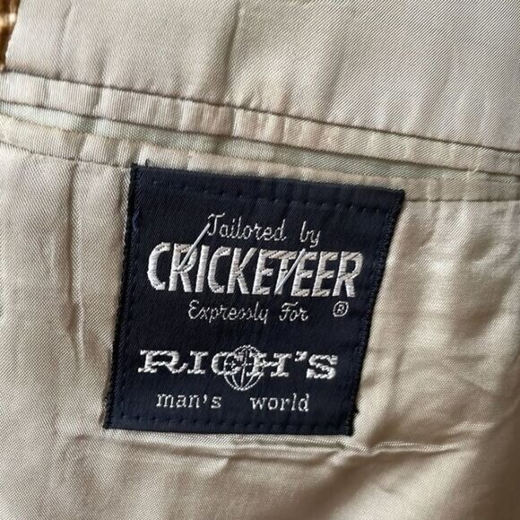 VINTAGE CRICKETEER PLAID CORDUROY BLAZER - Picture 8 of 11